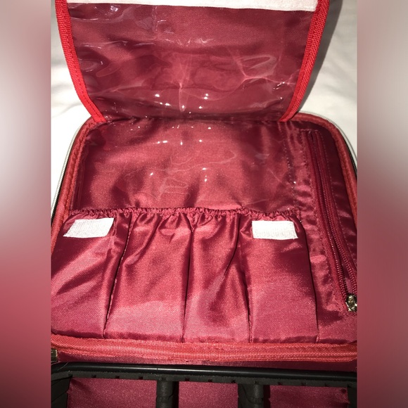 Wodkeis Brown Checkered Makeup Bag~Adjustable Compartments - Picture 6 of 7